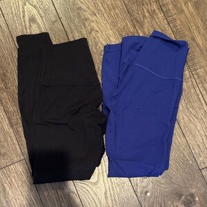 Amazon Essentials Women's Black and Blue Leggings